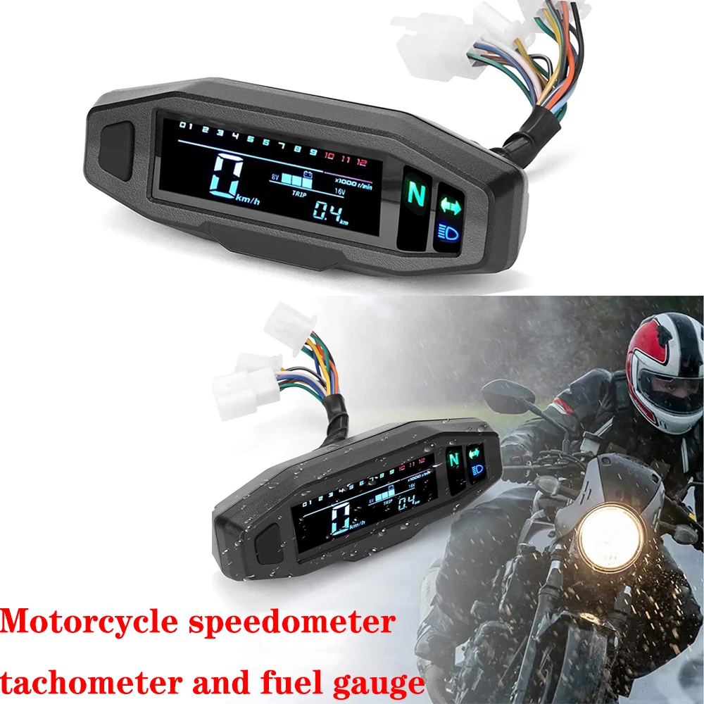 Motorcycle Universal Digital Gauge Speed Tachometer Screen HD Digital Display Turn Signal Indicator Oil Gauge