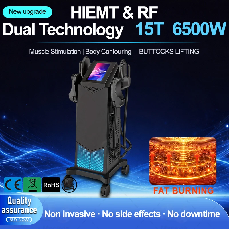 New 6500W HIEMT EMS Body Sculpt Machine 4 Handle Electromagnetic Muscle Building Fat Reduction Butt Lift Non-invasive For Salons