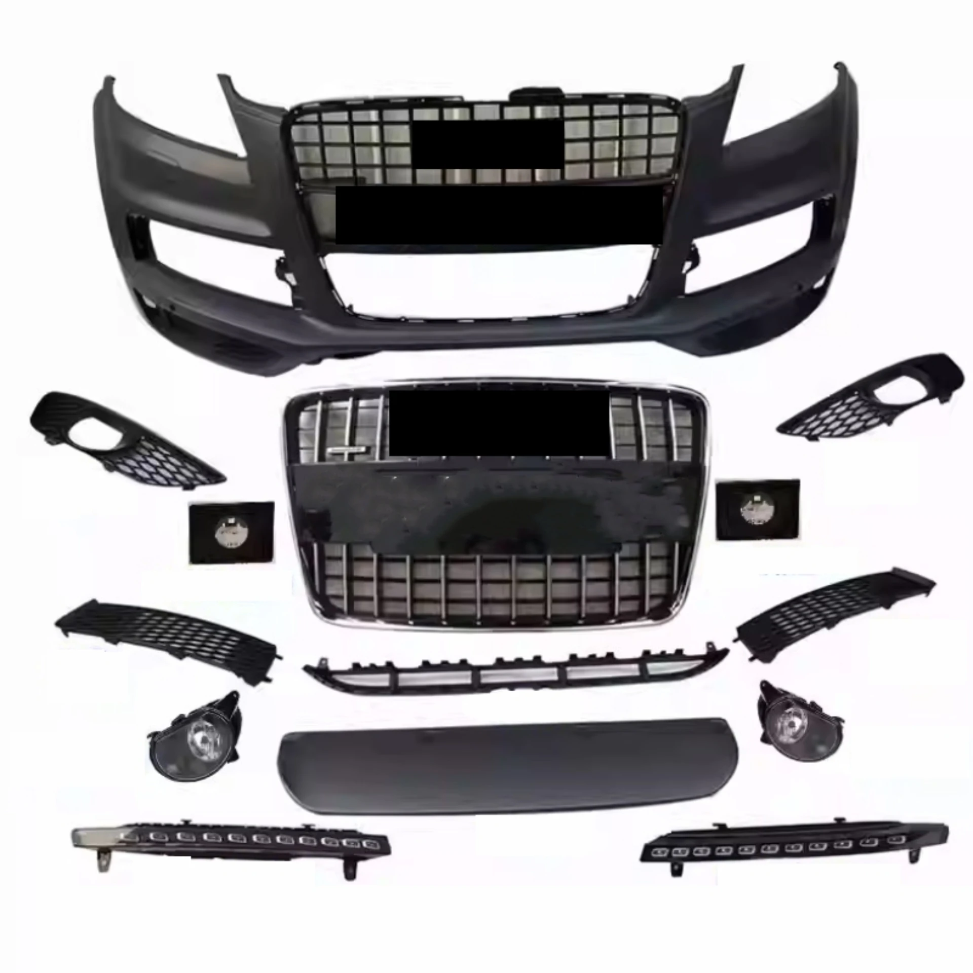 Front Bumper Grille Fog Lamp Frame Daytime Running Light for Audi Q7 07-15 Modified Sport New Style Car Kit Accessories