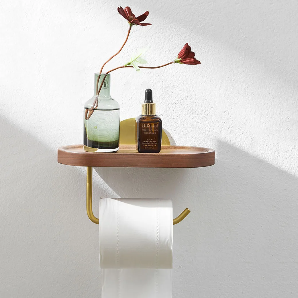 

Walnut Bathroom Paper Towel Holder Wall Mounted Mobile Phone Rack Paper Plane Tissue Holder Rack Toilet Tissue Boxes