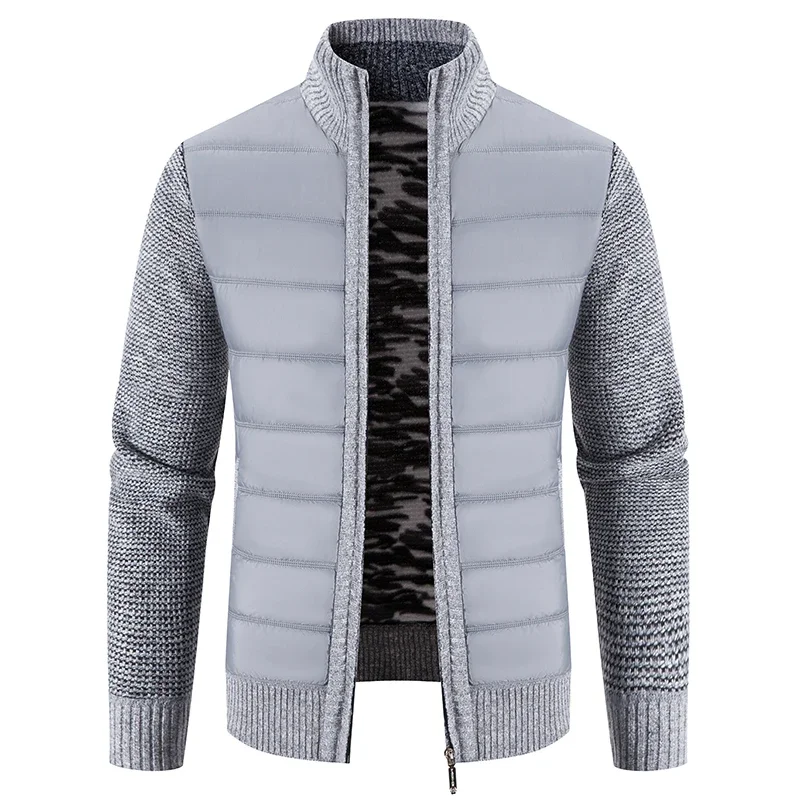 Winter Thick Fleece Cardigan Men Warm Sweatercoat Fashion Patchwork Mens Knittde Sweater Jackets Casual Knitwear Outerwear Men