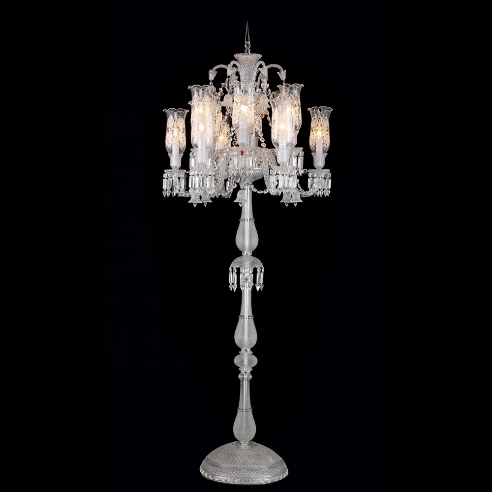 Living Room Home Decor Modern Corner Standing Led Crystal Floor Lamp