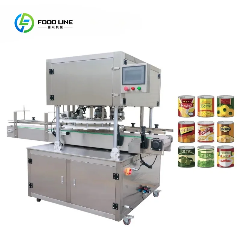 Customized High Speed Fully Automatic Double-Head Can Sealing Machine for Food & Beverage Can Packaging Line
