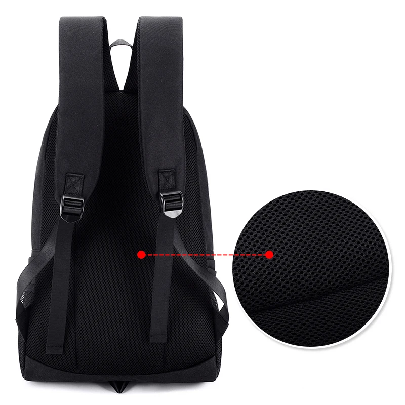 Men Fashion USB Charging Night Luminous Backpack Shark Laptop Backpack Chest Bag Teenagers School Bag Mochila Travel Bag Black