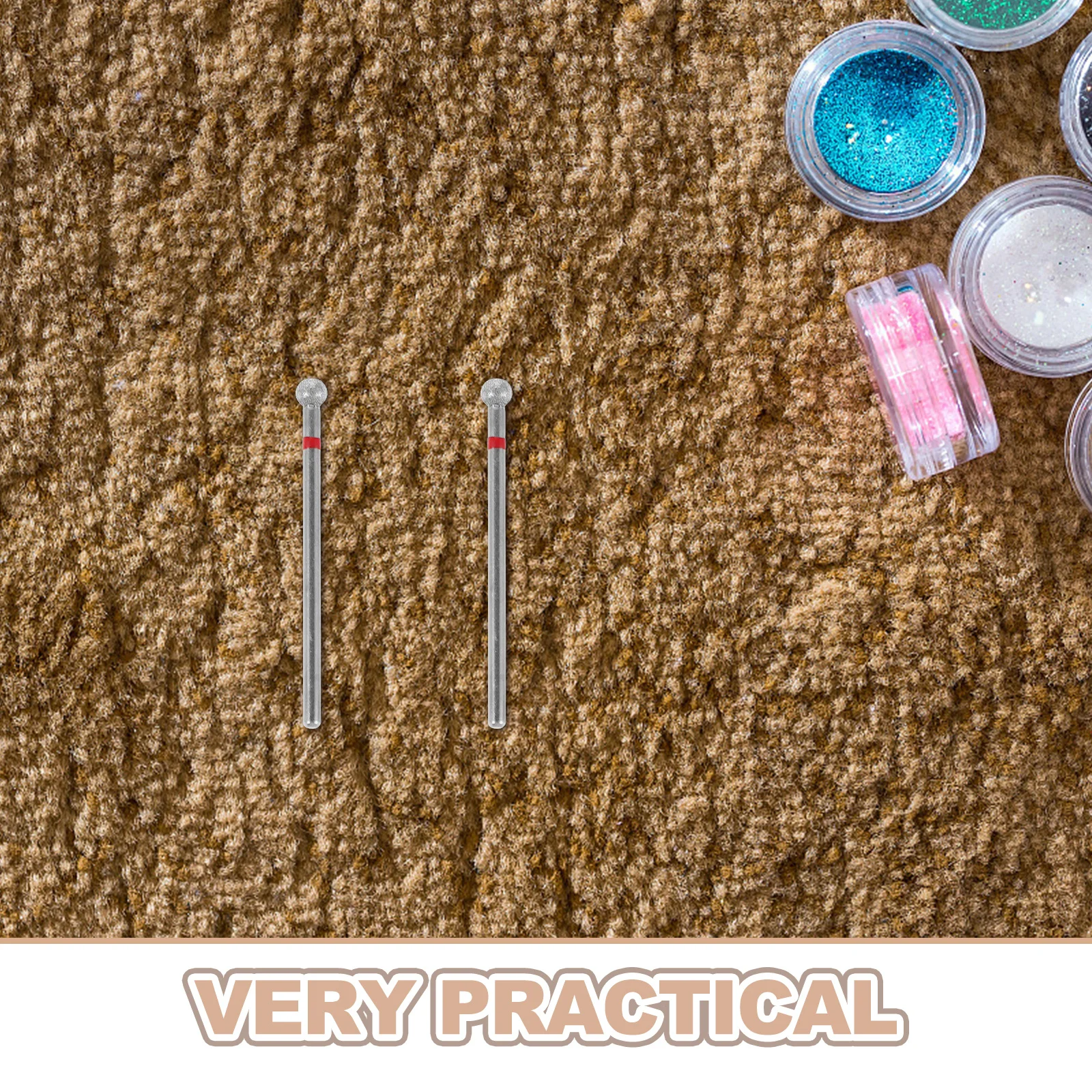 Zestaw 6 szt. frezów do paznokci o drobnej ziarnistości, główka kulista, do usuwania skórek, polerowania, powlekane diamentami, profesjonalne narzędzie do manicure