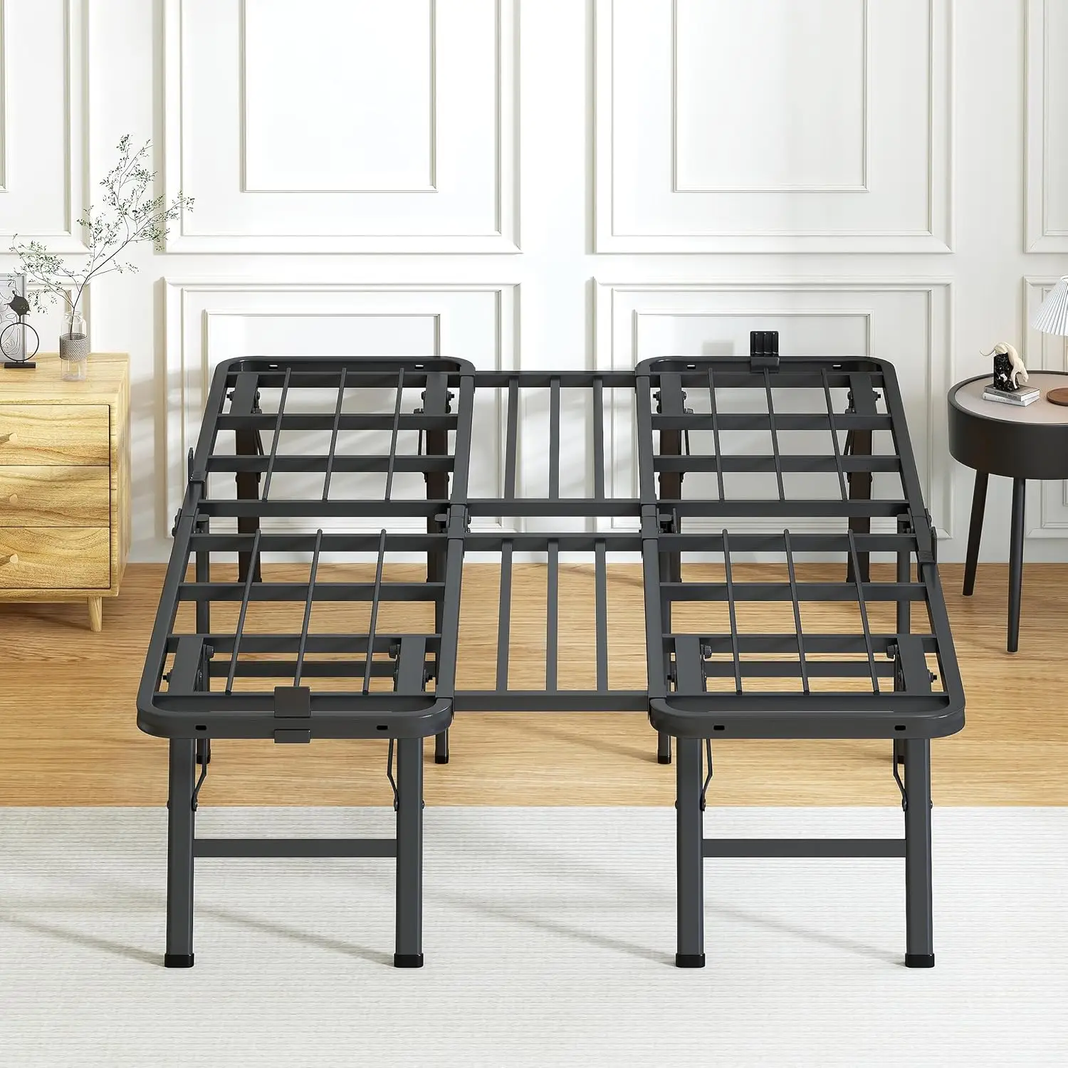 18 بوصة إطار سرير معدني كامل إطار سرير قابل للطي أداة خالية التجميع فراش الأساس لا صندوق الربيع اللازمة منصة 2500lbs Heav #2