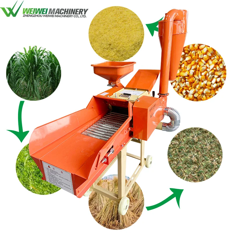 Weiwei High Quality Agriculture hay Forage Grass Silage Machine Chaff Cutter with diesel Motor - Image 5