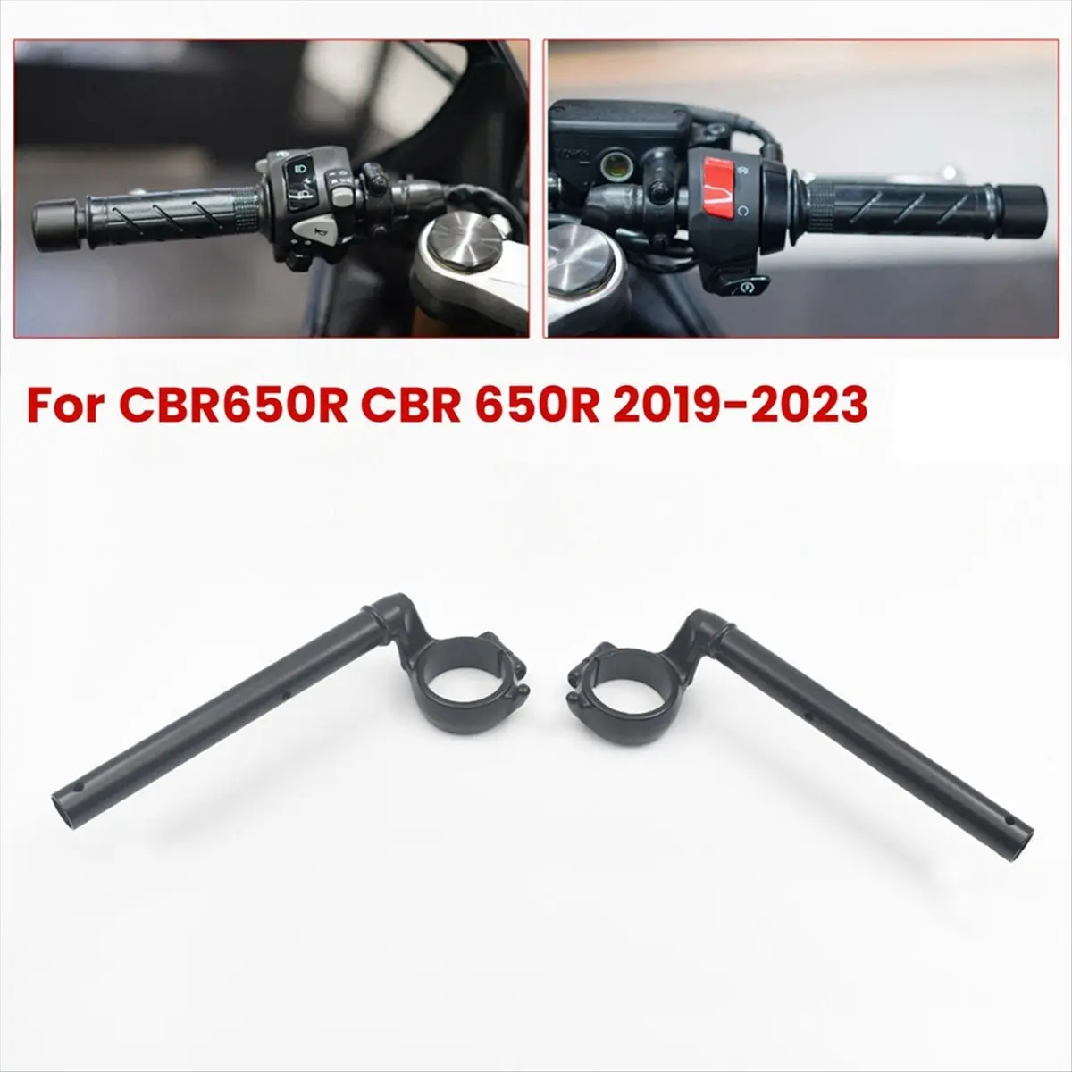 A23Z For CBR650R 650R 2019-2023 Motorcycle Black Left Right Handle Bar Clip-on Fork Tube Handlebars