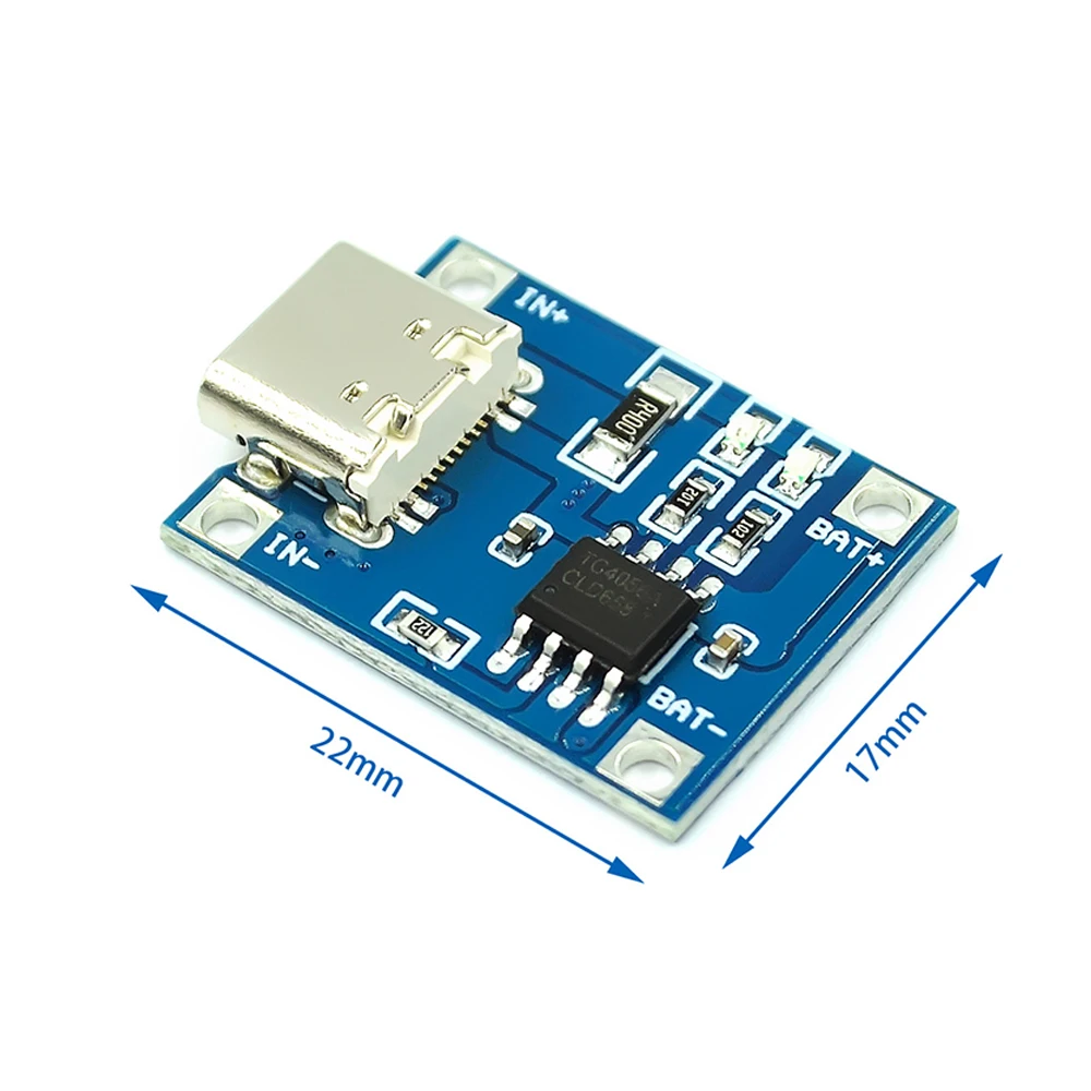 TP4056 Type-C USB 5V 1A 18650 Li-ion Battery Charger Module Charging Board without Protection Dual Function 1ALi-ion DIY