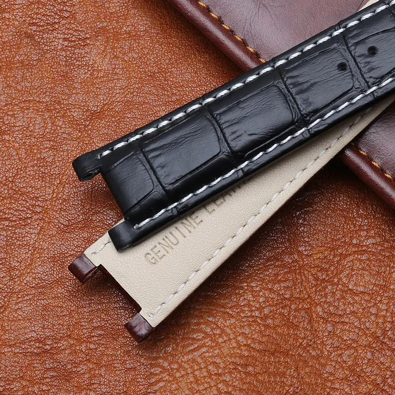 Notched Leather Watch strap 20*11mm 22*13mm For GC Guess Passa Genuine Lleathe Waterproof Watch chain Men Women