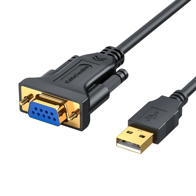 Gold Plated USB to RS232 Male Converter Adapter Cable USB to Serial Cable 9Pin Chip Industrial Grade for Computer Laptops Port