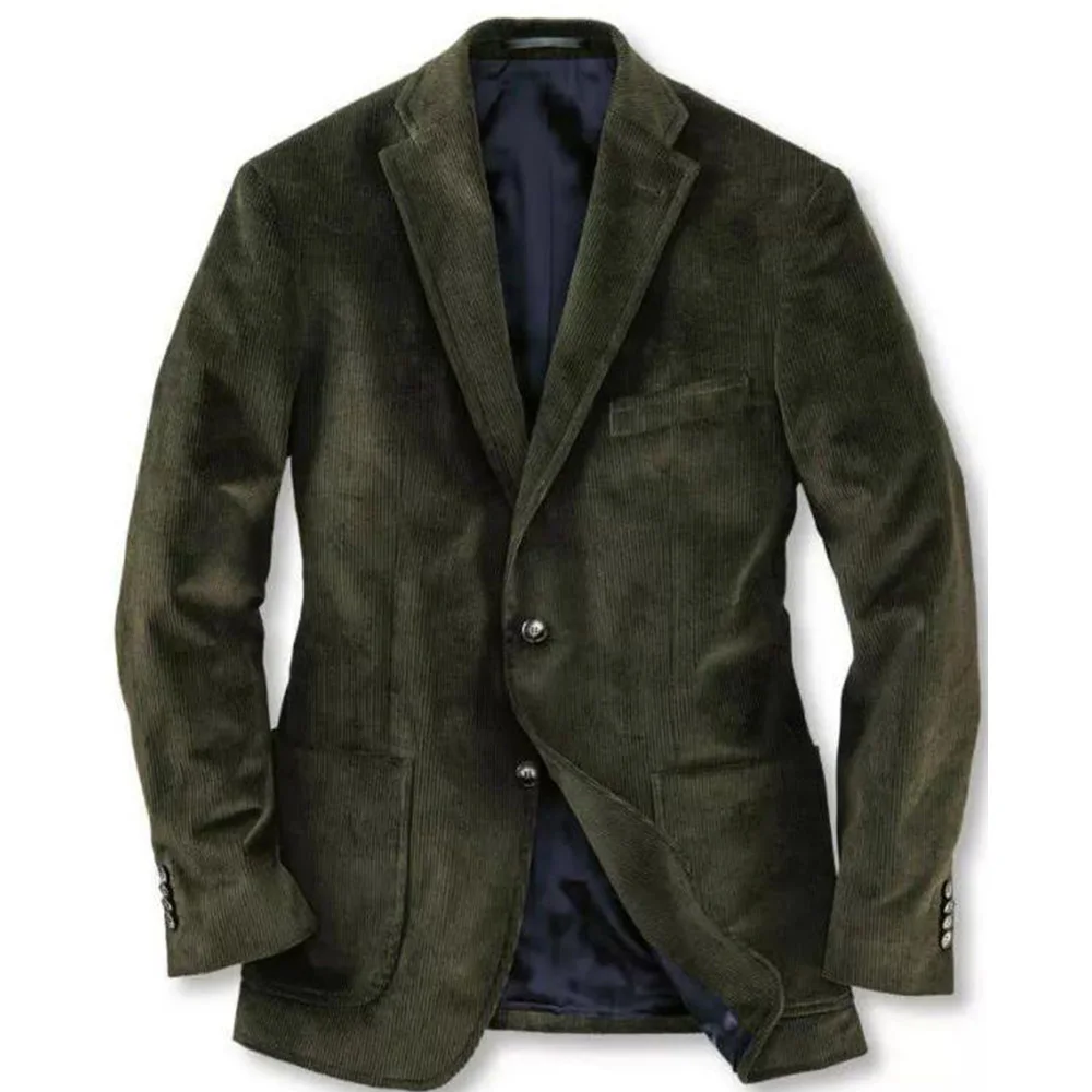 

Mens Corduroy Blazer Single Breasted Casual Fashion Slim Fit Comfortable Elegant Jacket Business Suit Mix Blend Wedding Office F