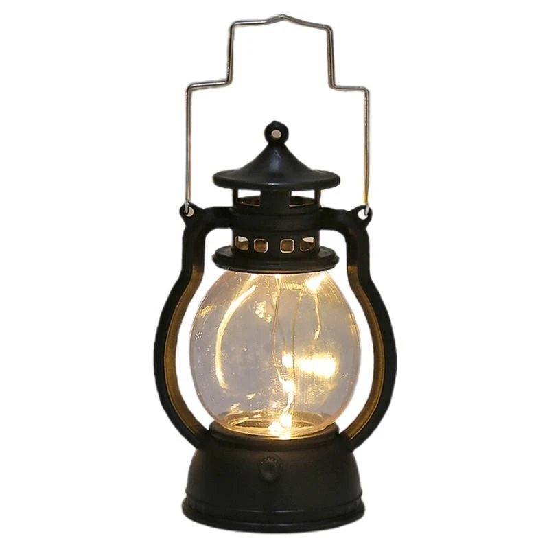  Battery Powered Vintage Creative Lantern LED Lamp with Dimmer Switchs Plastic Material Hanging Lantern for Outdoor Patio