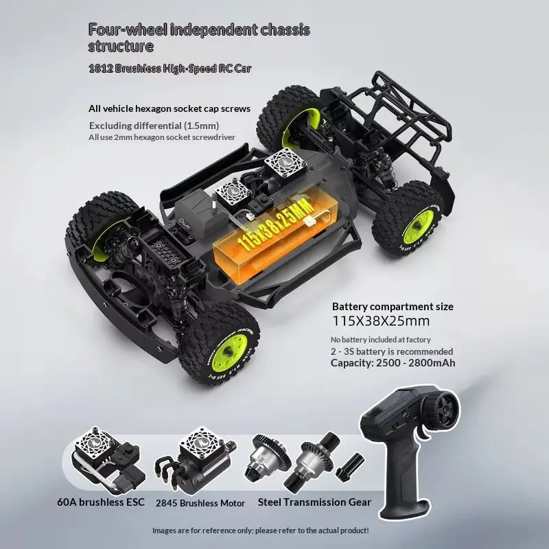 Yudi UD1203 1/12 Saila Pro Brushless Telecomando Elettrico a Quattro Ruote Motrici Fuoristrada Deserto Breve Corso RC Camion Giocattolo