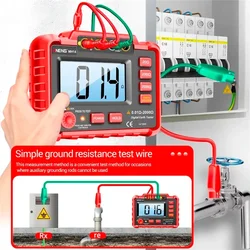 MH14 Ground Resistance Megohm Testers Meter Megohmmeter Voltmeter Red Color 1999 Conuts Ohm Detector without BatteryTools