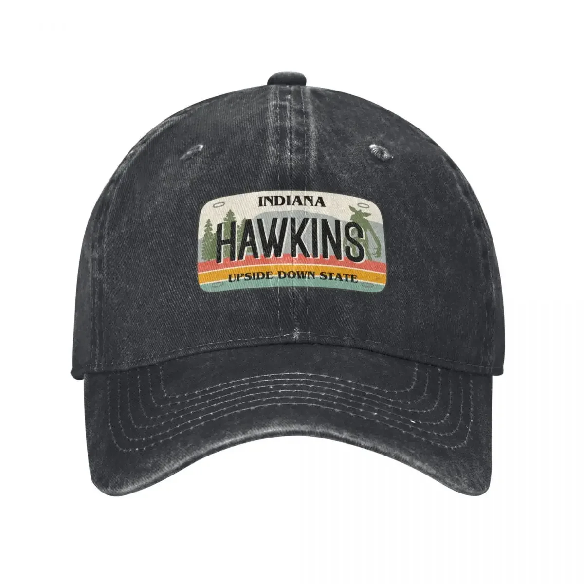 

Hawkins Indiana License Plate Baseball Cap Snapback Cap Cosplay Hat Luxury Brand Kids Hat Mens Women's