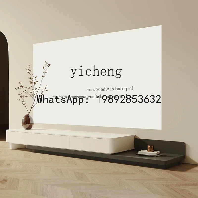 

TV Cabinet and Tea Table Combination Chest of Drawers Integrated Wall Storage Cabinet Solid Wood Retractable