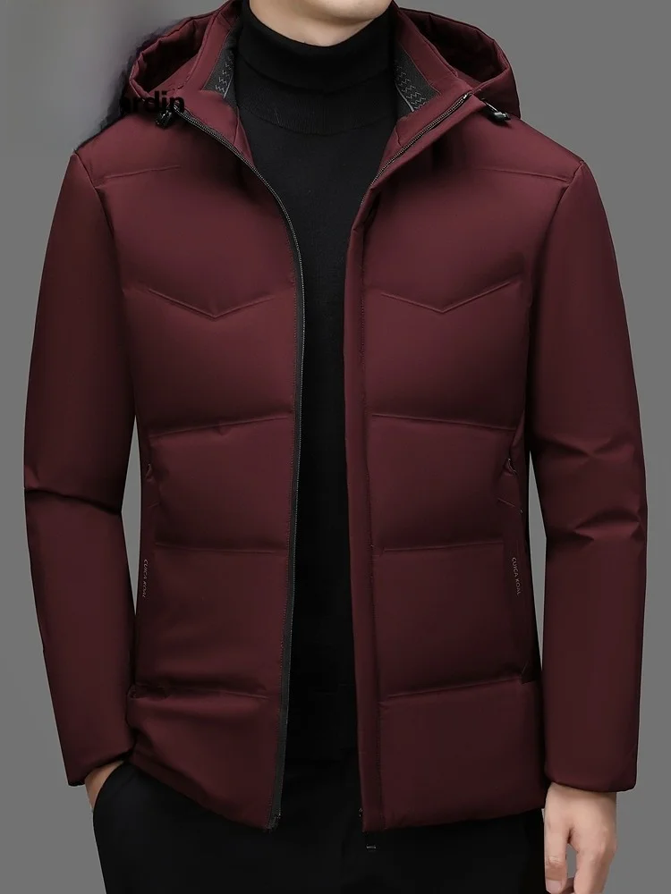 

Pierre Cardin Men's Casual Thiened Outdoor down Jaet Removable Hat Warm Dad Casual Outerwear Polyester Fiber White Du down