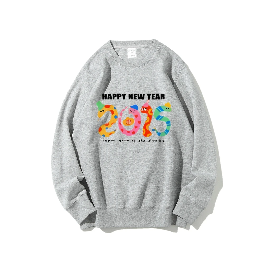 2025 Happy New Year Hoodie Snake Pattern Print Woman's Sweatshirt Fashion High Street Sportwear Unisex Y2k Top Fit all Seasons