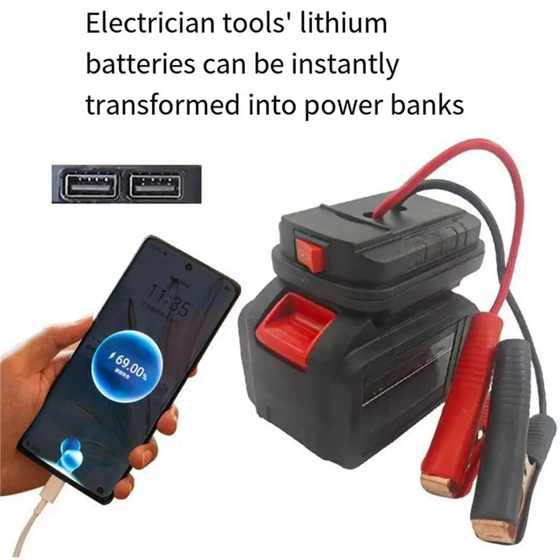 FULL-For Lithium Battery Converter Emergency Start Portable Standard Dual USB Charging Port Power Supply