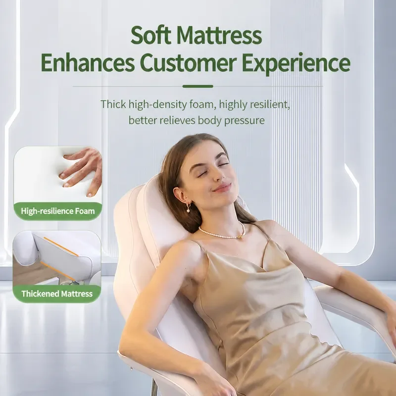 Folding Beauty Bed Hydraulic Physiotherapy Tattoo Massage Table Adjustable Leg Rest for Spa Treatment
