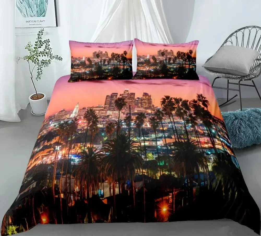 

3D Print New York City Night View Bedding Set Queen King Size Duvet Cover Pillowcase Set Soft Home Textile Bedclothes