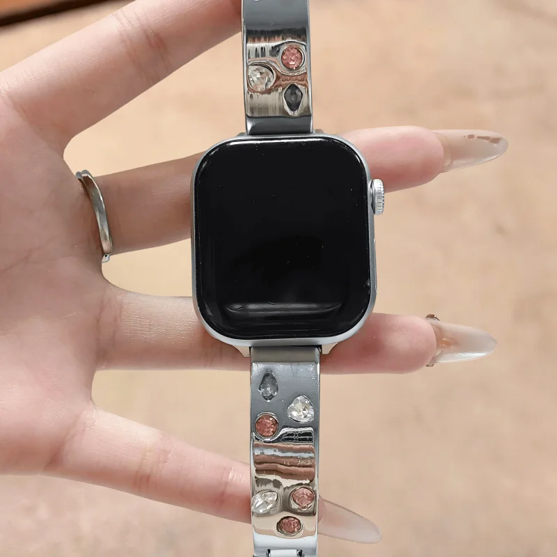 

High-end minimalist watch strap compatible with iWatch bands (38mm, 40mm, 41mm, 42mm, 44mm, 45mm, 49mm) - a stylish handmade acc