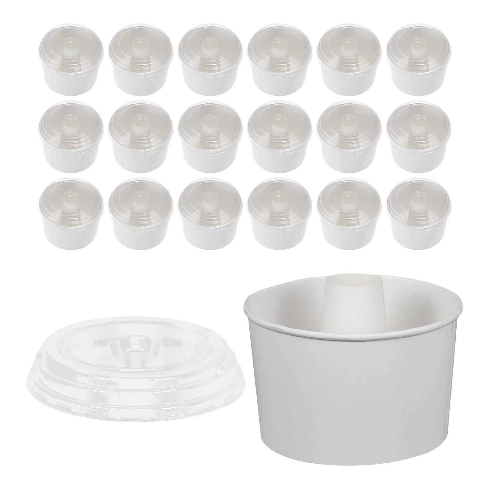20Pcs Round Paper Chiffon Cake Boxes with Lid Food Grade Baking Liners for Cakes Desserts Home Kitchen Pastry Packaging Small