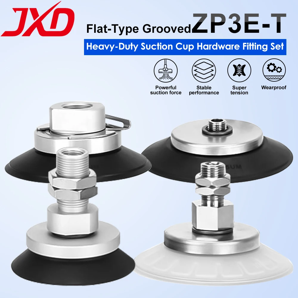

JXD ZP3E-T63/80/100/125UM-A16/AL16/B12/B18 Присоска с плоской канавкой Сверхмощная промышленная пневматическая вакуумная присоска