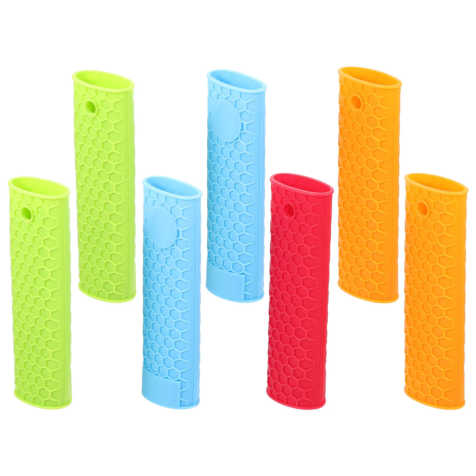 

7 Pcs Hot Handle Bracket Pot Grip Cover Wok Sleeve Silicone Grips Silica Gel Anti-slip Pan Work