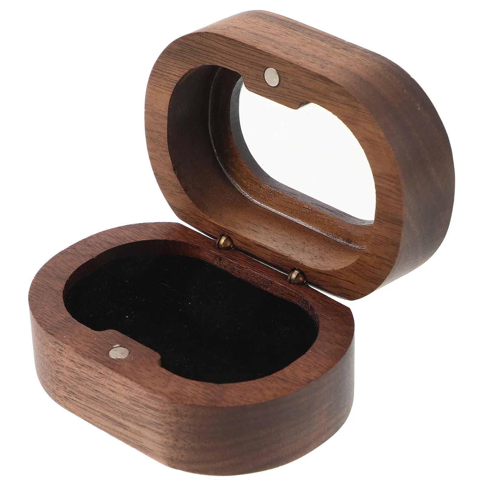 Wood Ring Box Two Slots Wedding Ring Organizer for Proposal Engagement Jewelry Luxury Display Jewelry Gift Boxes