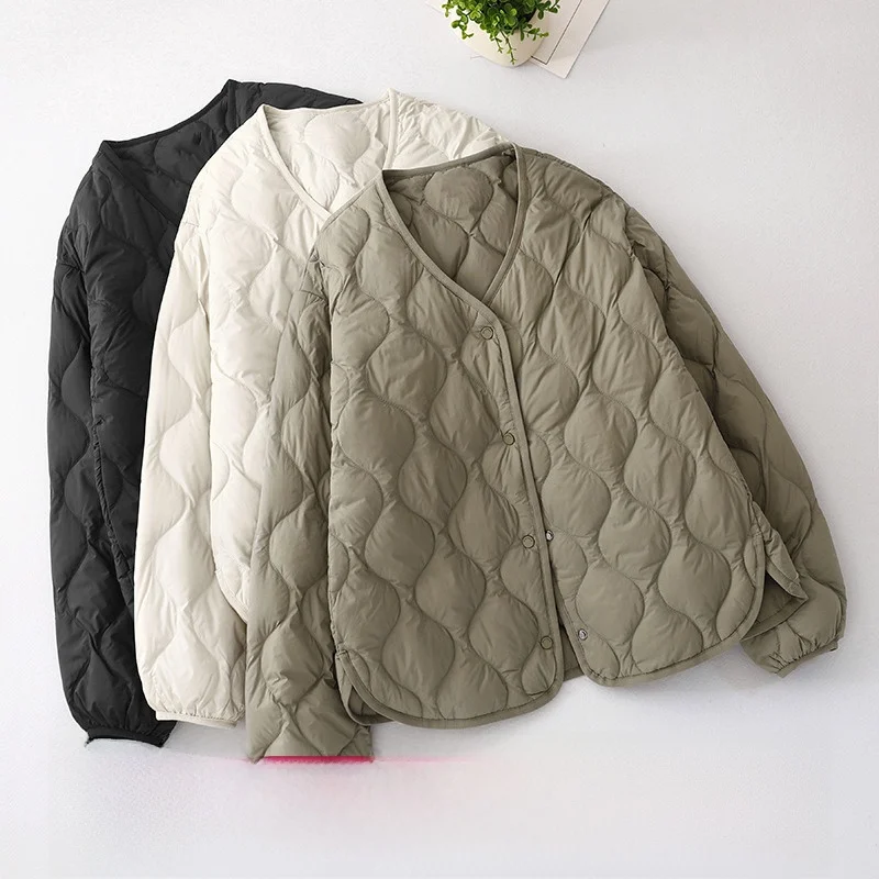 Hiver nouveau Sle matelassé ort coton vers le bas Jaet v-ne femmes couleur simple bouton mince vêtements d'extérieur couche manteau
