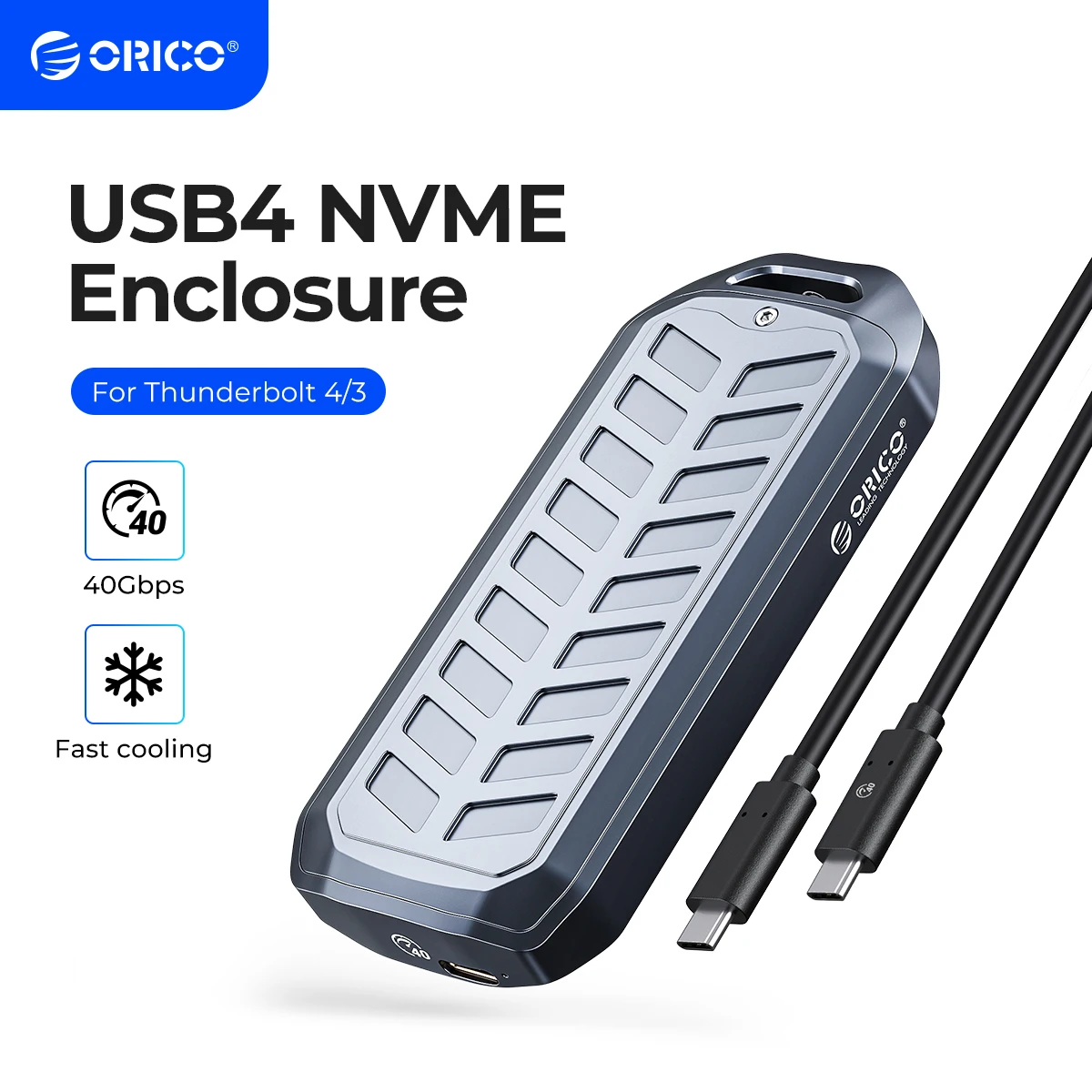 

ORICO USB4 M2 SSD Case NVMe 40Gbps M2 NVMe Case Compatible with Thunderbolt 3 USB 3.2/ 3.1/3.0 Type C Protocols USB4