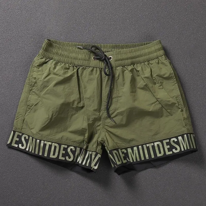Summer Letters Men Loose Two-point Sports Quick-drying Fashionable Versatile Swimming Trousers