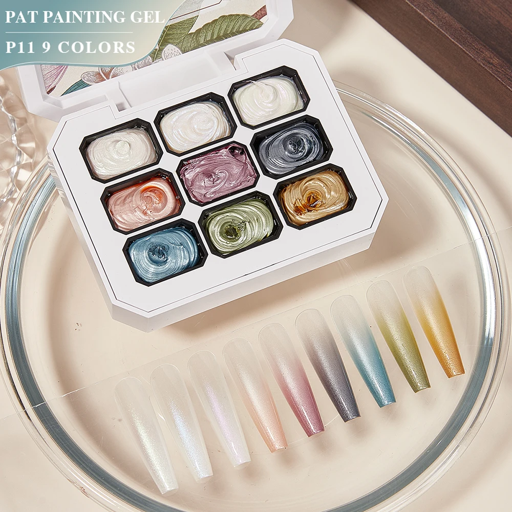

Vendeeni 9 Grid Satin Sheen Patting Painting Gel Nail Polish Aurora UV LED Soak Off Gel Varnish Gradient Effect Pat Gel Lacquer