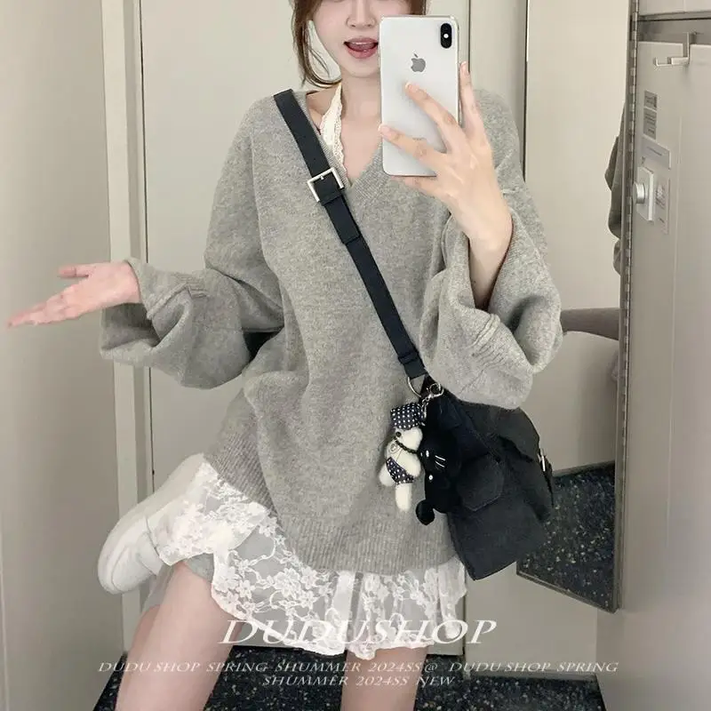 

Базовая американская модная повседневная толстовка с круглым вырезом с буквенным принтом для женщин осень, универсальный и утягивающий свободный топ