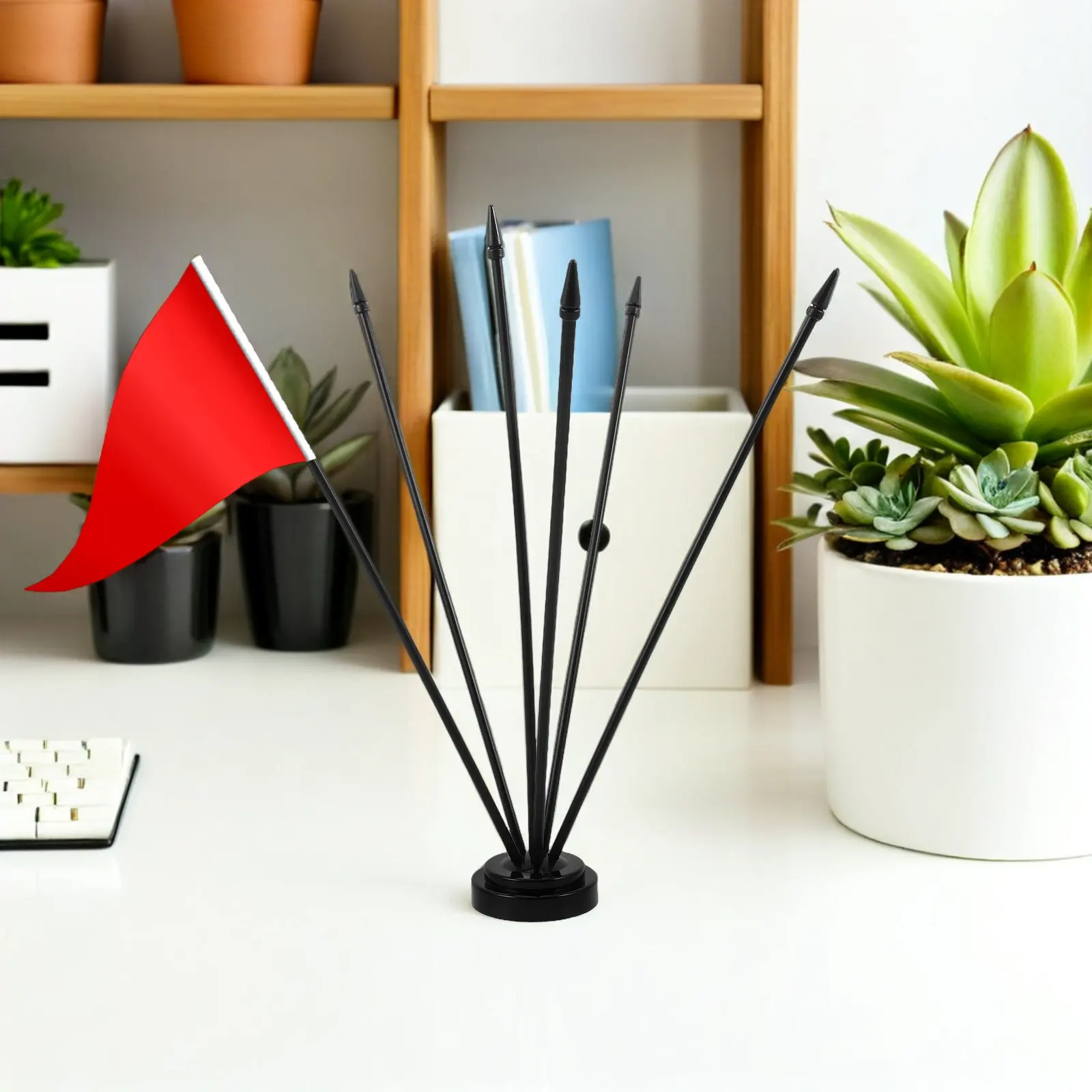 6Sets Flag Stand Base Plastic Desk Flag Holder Stable Small Flagpole Stand Indoor Tabletop Office Display Flagpole Base