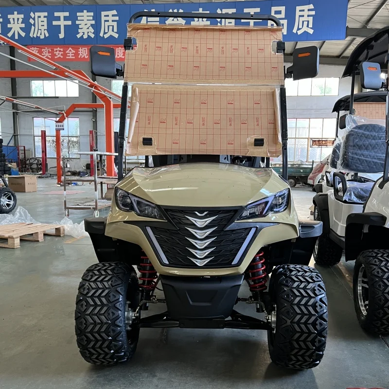 Brand New Design Factory 2+2 Seat Sightseeing Bus Club Cart 2 4 6 Seater Electric Golf Buggy Hunting Car with Sound Bar