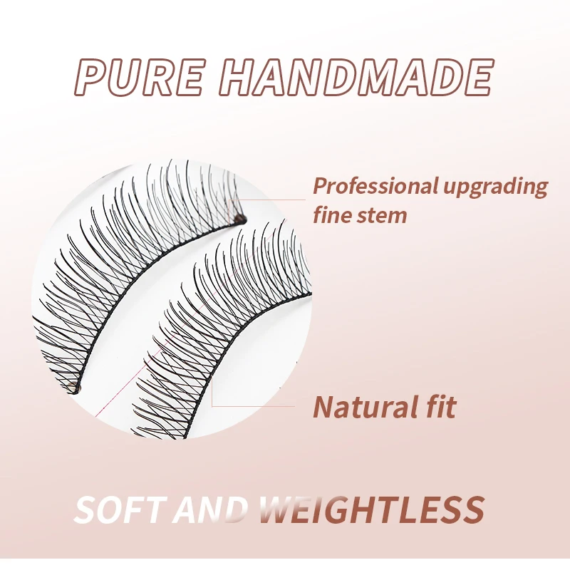 DINGSEN 10 Paar Natürliche Lange Wimpern für Make-up Weiche Kurze Vollstreifen-Wimpern Koreanische Handgefertigte 3D Beste Falsche Wimpern – Detail 3