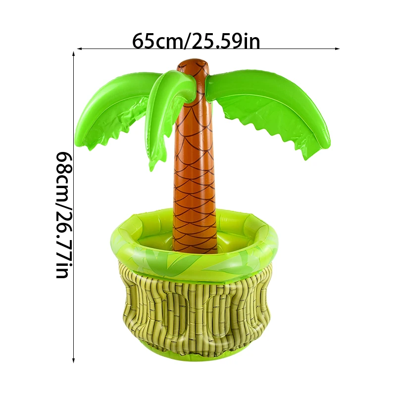 1Pc Inflatable Coconut Tree Ice Bucket Summer Beach Party Drink Cooling Ice Bar Ice Bucket Outdoor Beverage Cooler Container