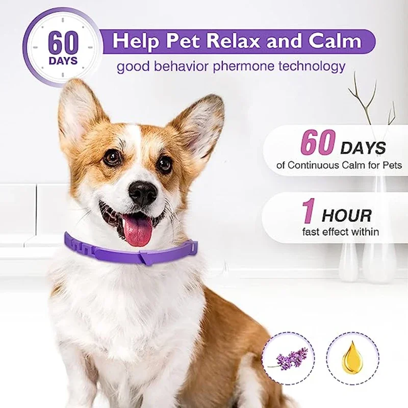 New Release 3/4 Pc Dog Calming Collar Cat Relieve Anxiety Protection Retractable Collars For Puppy Kitten Large Dogs Accessories