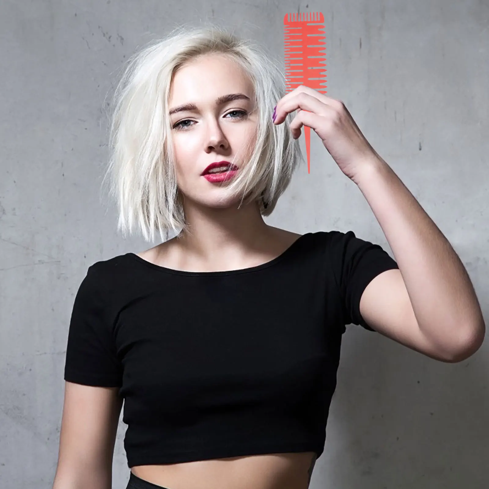 2 قطعة مجموعة مشط التصميم الفني هيكل السمكة تصميم ذيل اللون تسليط الضوء على تقسيم الصباغة وفك تشابك صالون تصفيف الشعر المنزلي