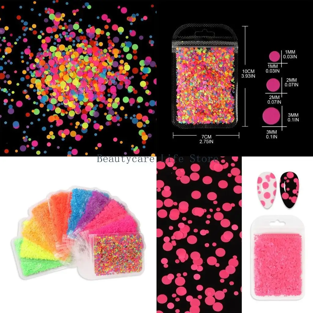 

652C Shiny Sequins Art Glitter Paillette Mixed Round Thin Shining 3D Art Stickers Art Decor