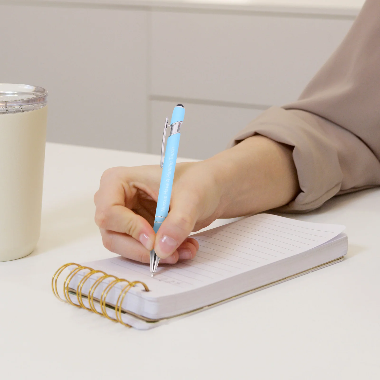 مجموعة أقلام حبر جاف مكونة من 10 قطع، تصميم أنيق، كتابة سلسة، قبضة مريحة، أدوات مكتبية مدرسية، كتابة محمولة #5