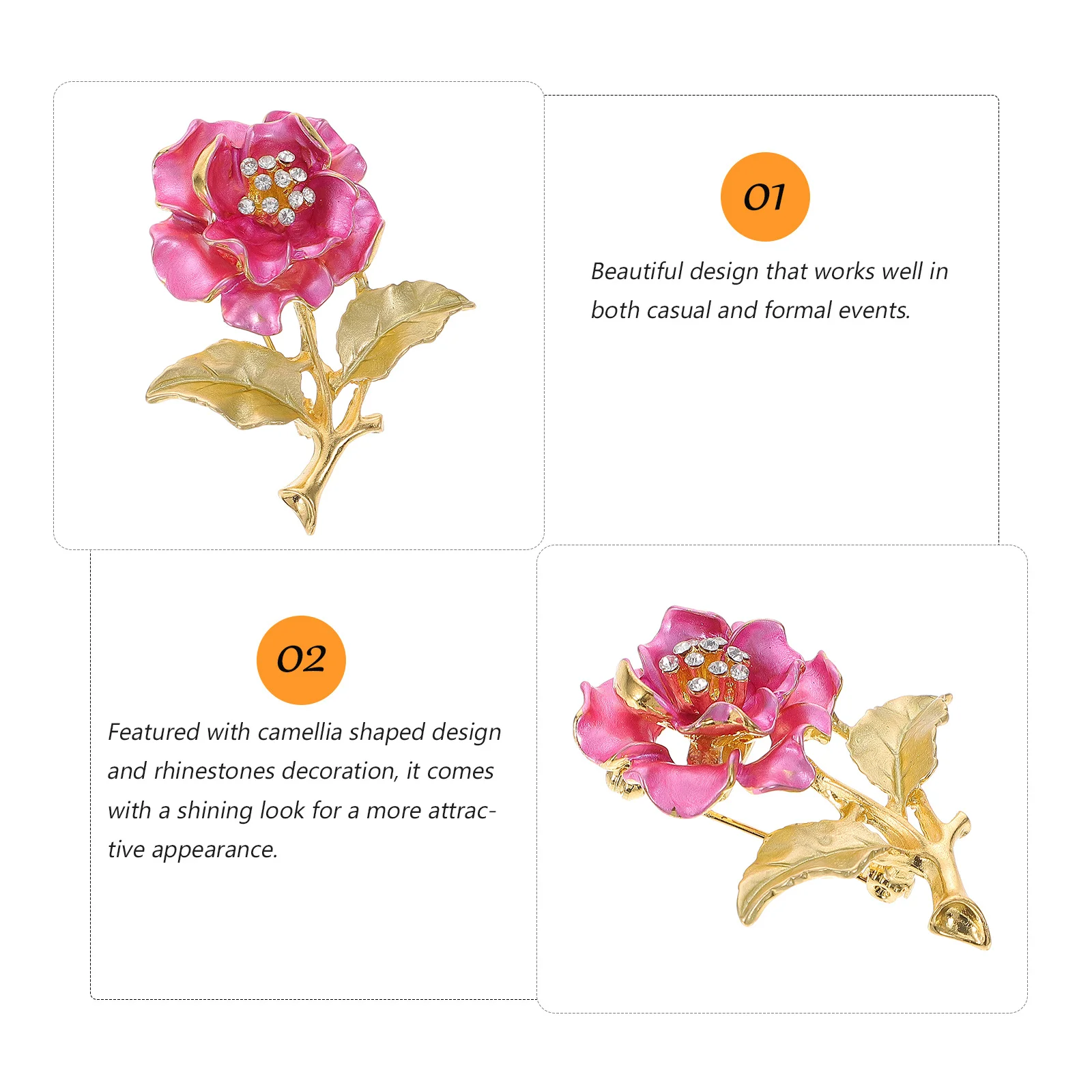 بروش سبيكة زهرة دبوس الصدر حجر الراين مجوهرات الزخرفية هدية للنساء حفل زفاف عيد الحب #6