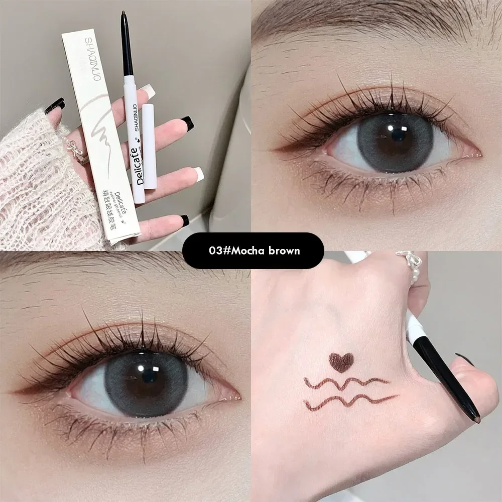 قلم جل تحديد العيون الرقيق مقاوم للماء ومضاد للعرق، قلم نوم دودة القز، قلم تحديد العيون المبتدئ، لا يشكل بشكل طبيعي
