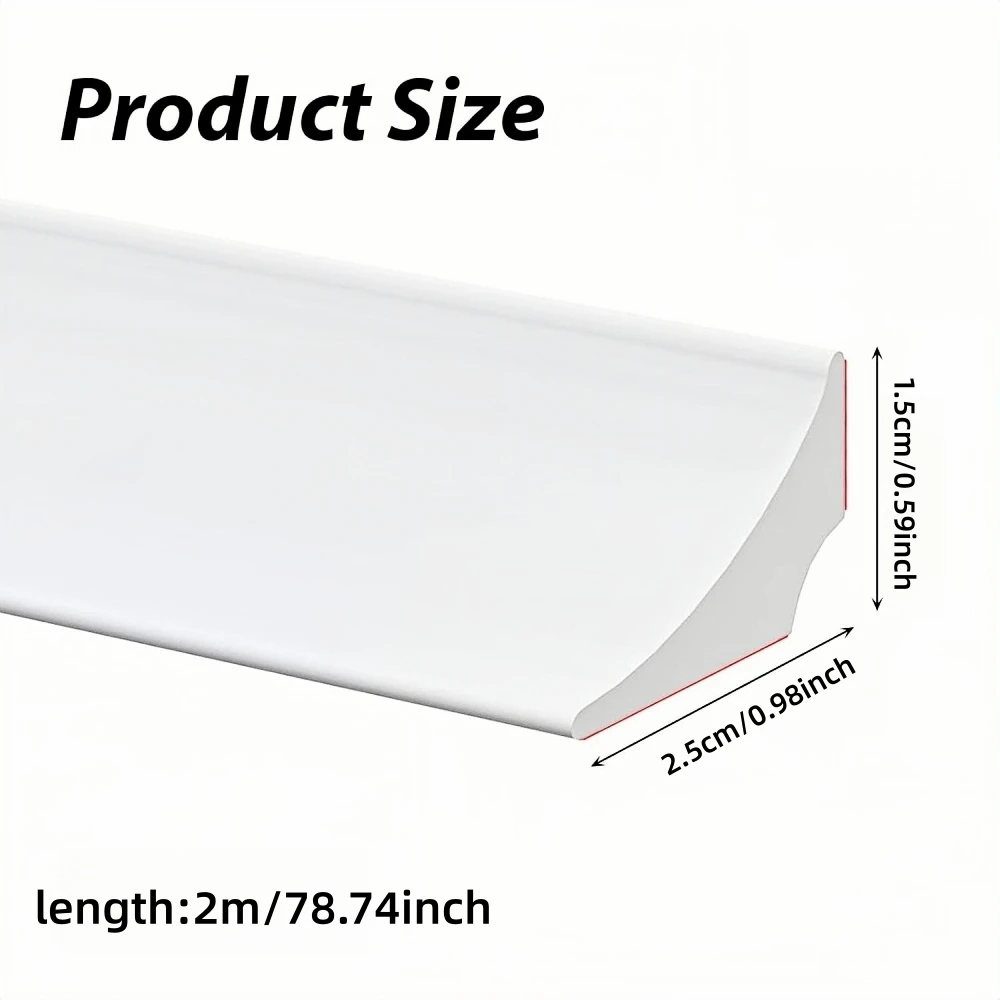 1PC 2mx2.5cm Self-adhesive Silicone Waterproof Strip, Self-adhesive Splash Guard, Self-adhesive Shower Angle Splash Guard Strip