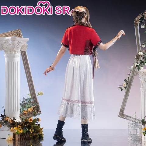 Женский костюм Аэрис из FF, белый, полиэстер, DokiDoki-SR