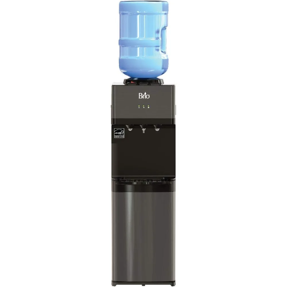 

Water Cooler Dispenser - Black Stainless Steel - Hot & Cold Water, Child Safety Lock, Holds 3 or 5 Gallon Bottles