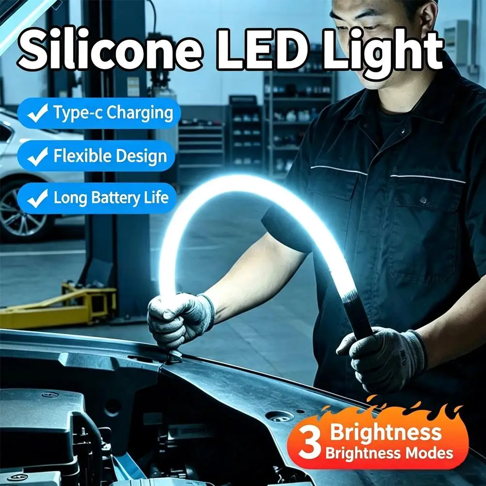 Portable LED Work Light - Flexible Silicone Flashlight High Brightness Strip Light Stick for Car Repair & Outdoor